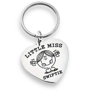 TAYLOR SWIFT inspired Little Miss Swiftie Heart Keychain Silver Gift NEW‎ 🏰